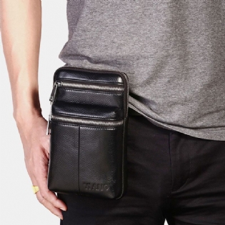 Mænd Ægte Læder Bæltetaske Casual Crossbody Taske Skuldertaske