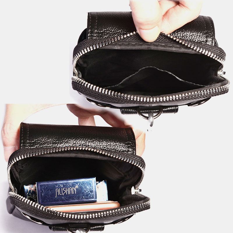 Mænd Ægte Læder Bæltetaske Casual Crossbody Taske Skuldertaske