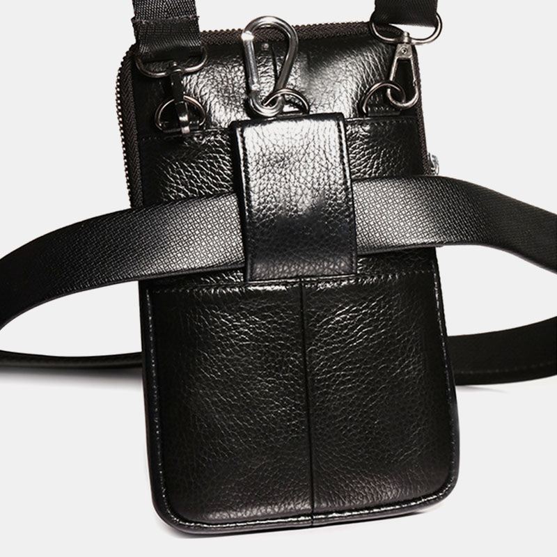 Mænd Ægte Læder Bæltetaske Casual Crossbody Taske Skuldertaske