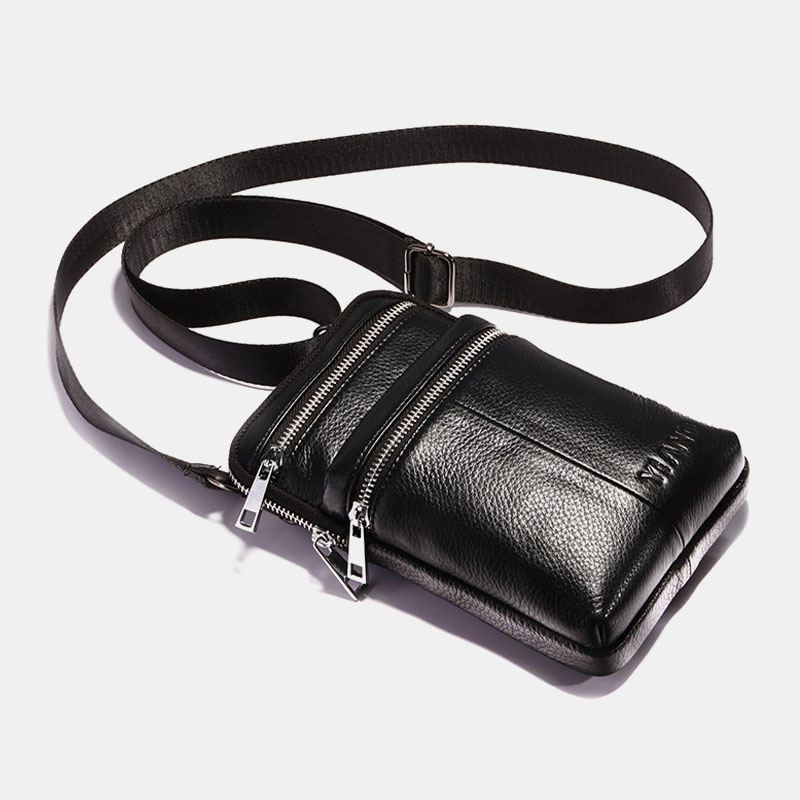 Mænd Ægte Læder Bæltetaske Casual Crossbody Taske Skuldertaske