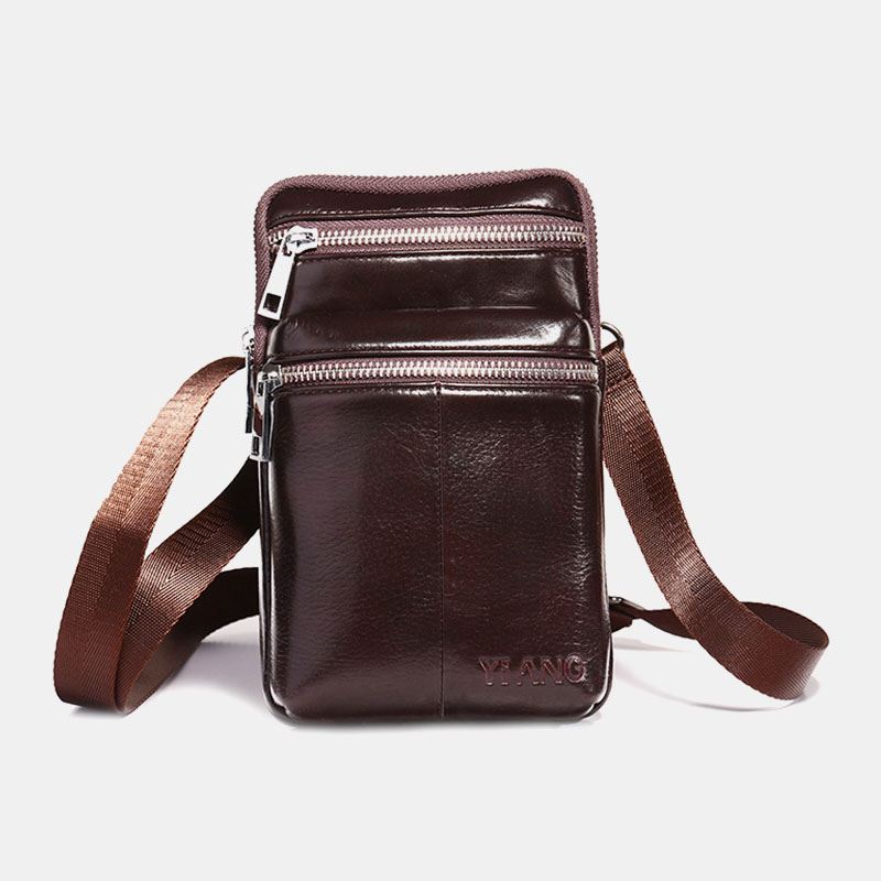 Mænd Ægte Læder Bæltetaske Casual Crossbody Taske Skuldertaske