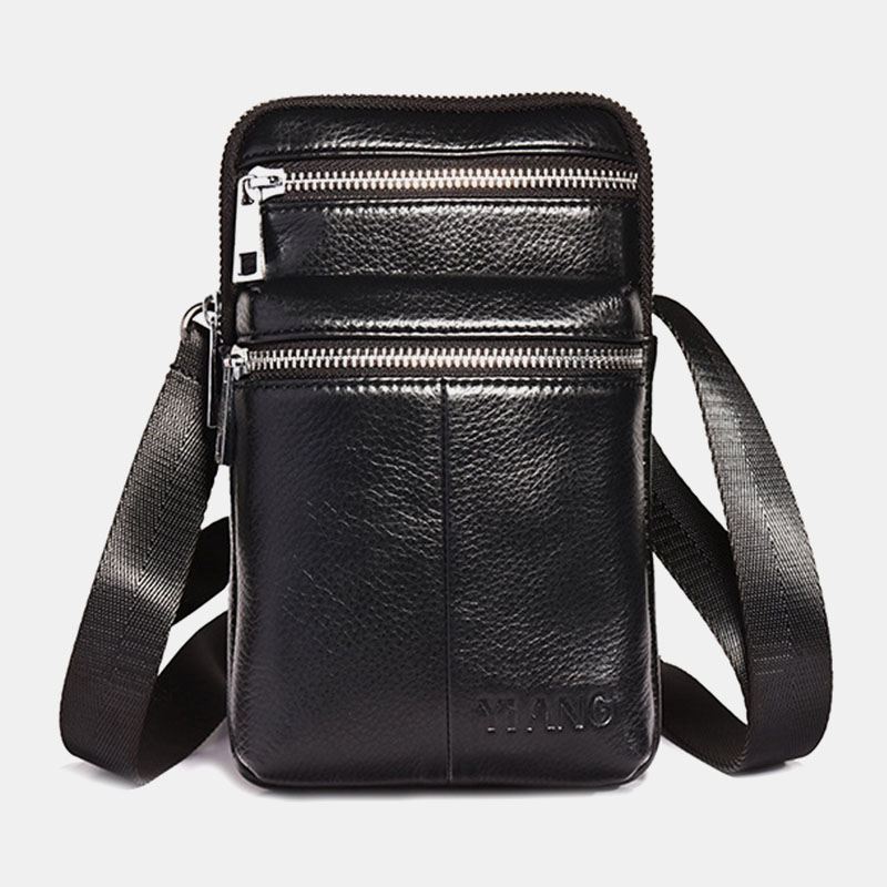 Mænd Ægte Læder Bæltetaske Casual Crossbody Taske Skuldertaske