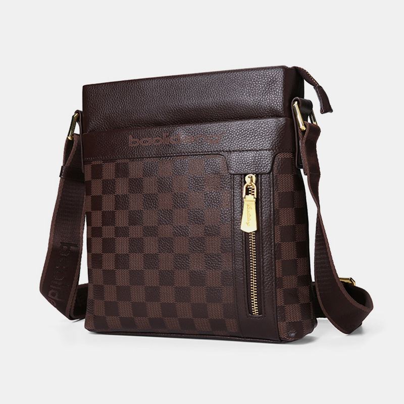 Mænd Ægte Læder Ko Læder Anti-theft Crossbody Bag Skuldertaske