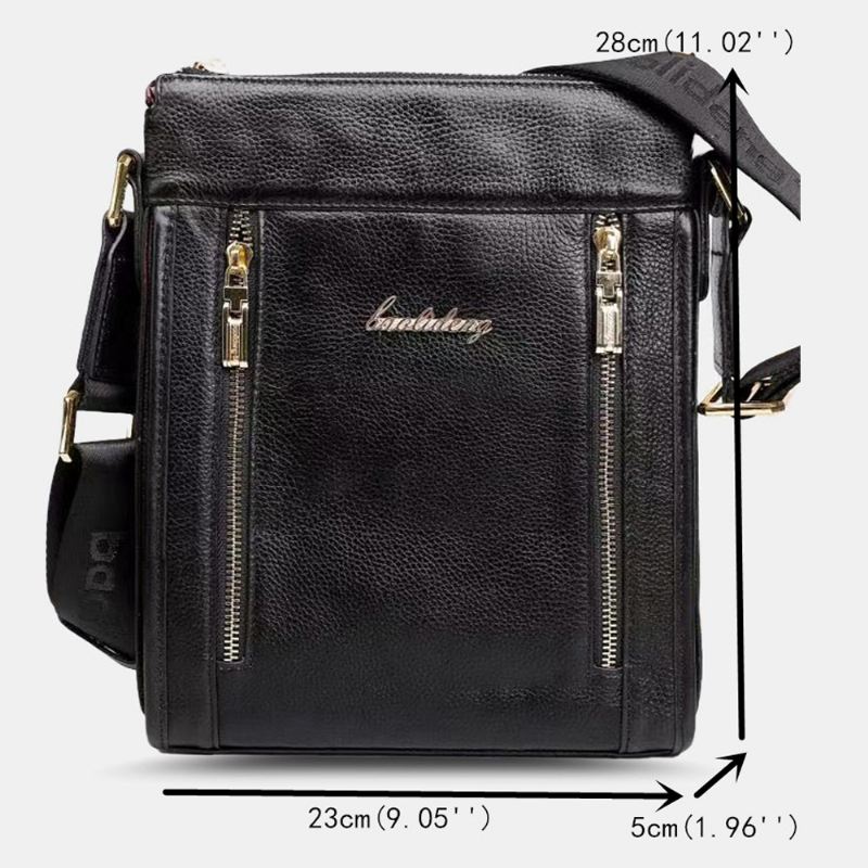 Mænd Ægte Læder Ko Læder Anti-theft Crossbody Bag Skuldertaske