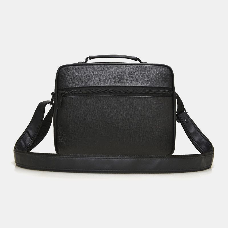 Mænd Ægte Læder Mode Business Ensfarvet Læder Skuldertaske Crossbody Taske