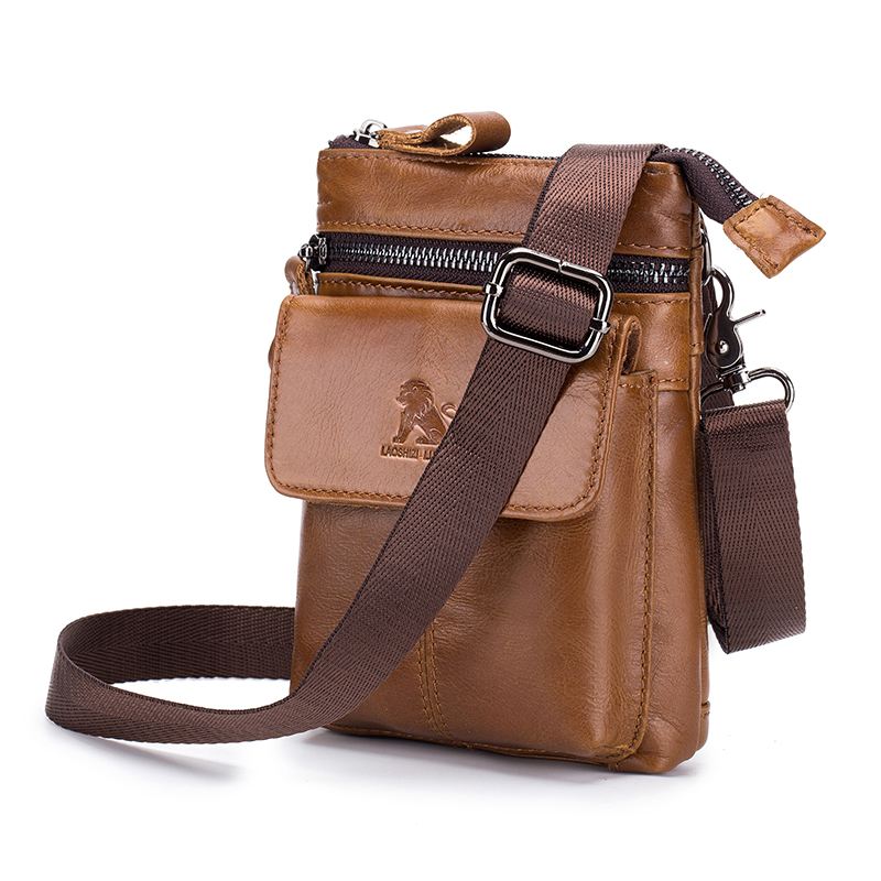 Mænd Ægte Læder Multi-carry Crossbody Taske Kohud Taske