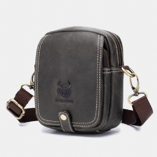 Mænd Ægte Læder Multi-layers Casual Crossbody Taske Skuldertaske