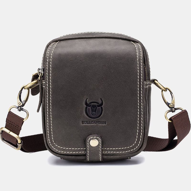 Mænd Ægte Læder Multi-layers Casual Crossbody Taske Skuldertaske