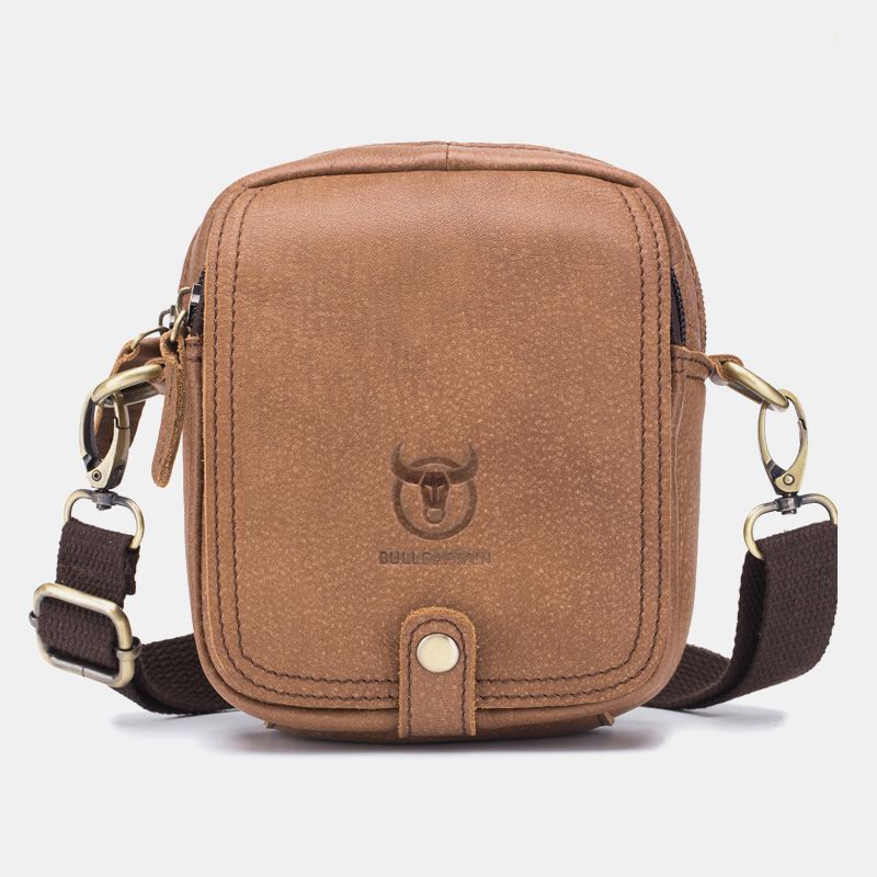 Mænd Ægte Læder Multi-layers Casual Crossbody Taske Skuldertaske