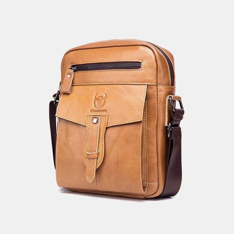 Mænd Ægte Læder Multi-pocket Anti-theft Crossbody Bag Skuldertaske