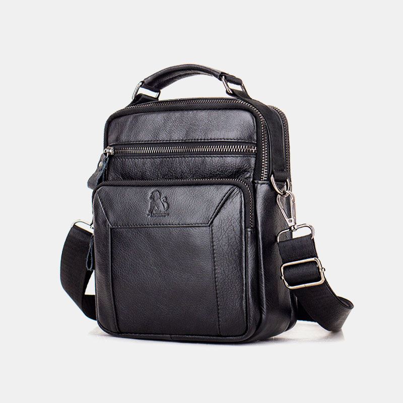 Mænd Ægte Læder Multi-pocket Multifunktion Crossbody Taske Håndtaske Sling Bag