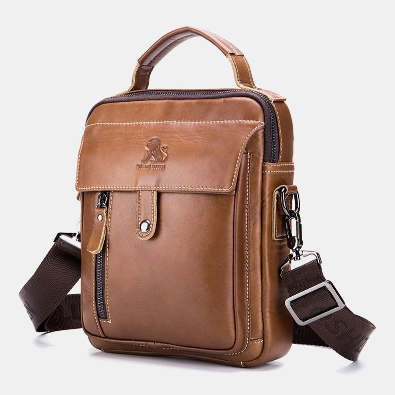 Mænd Ægte Læder Multi-pocket Vandtæt Vintage Håndtaske Crossbody Taske Skuldertaske