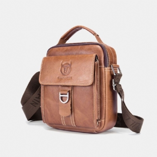 Mænd Ægte Læder Multifunktion Anti-theft Multi-layers Casual Crossbody Taske Skuldertaske