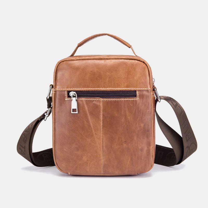 Mænd Ægte Læder Multifunktion Anti-theft Multi-layers Casual Crossbody Taske Skuldertaske