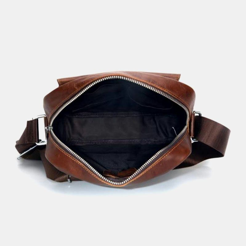 Mænd Ægte Læder Multifunktion Anti-tyveri Slidbestandig Vintage Business Crossbody Taske Skuldertaske