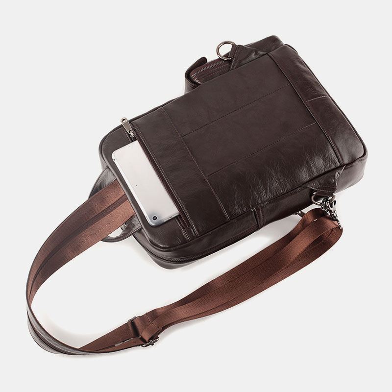 Mænd Ægte Læder Multifunktion Multi-carry Udendørs Rejse Kohud Crossbody Taske Rygsæk