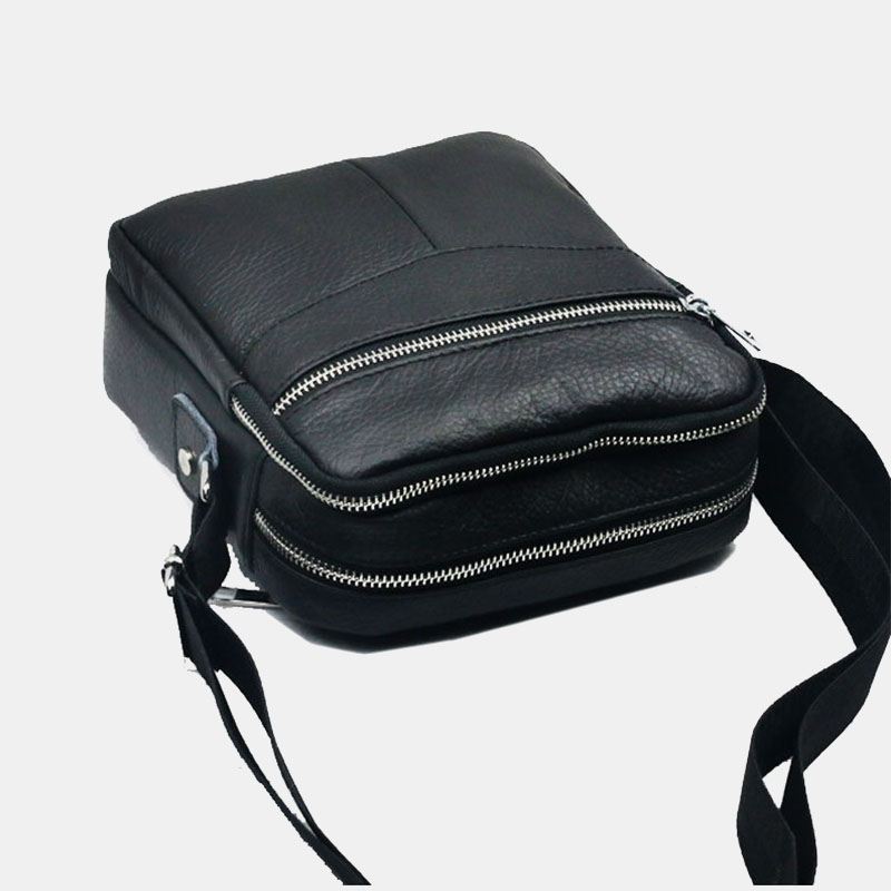 Mænd Ægte Læder Multifunktion Vandtæt Anti-tyveri Telefontaske Crossbody Taske Skuldertaske