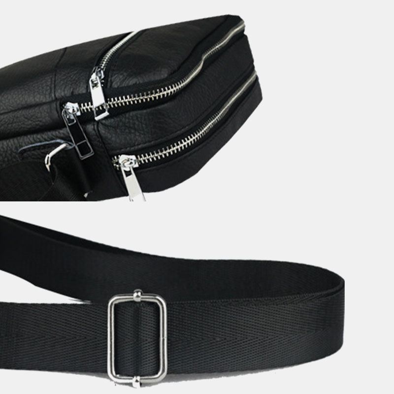 Mænd Ægte Læder Multifunktion Vandtæt Anti-tyveri Telefontaske Crossbody Taske Skuldertaske