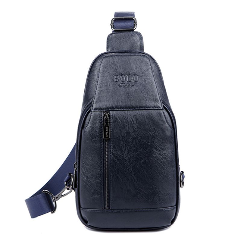 Mænd Ægte Læder Multifunktionel Brysttaske Fritid Udendørs Sport Crossbody-taske Skuldertaske