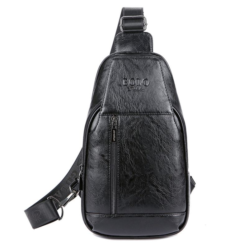 Mænd Ægte Læder Multifunktionel Brysttaske Fritid Udendørs Sport Crossbody-taske Skuldertaske