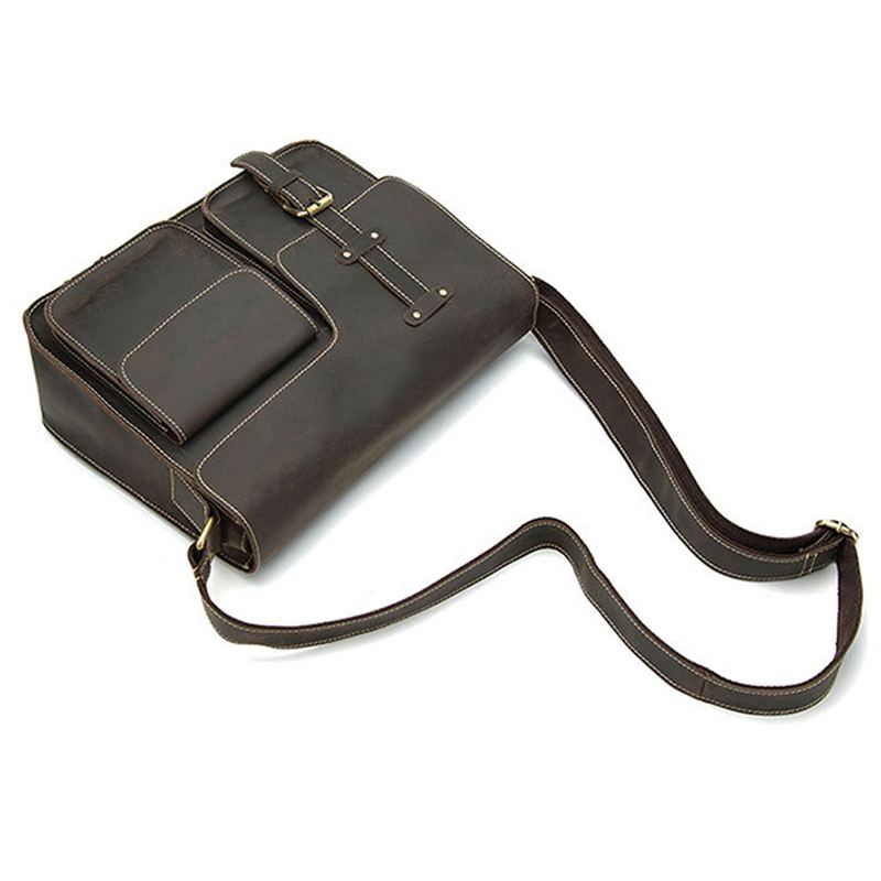 Mænd Ægte Læder Multifunktionel Minimalistisk Retro Skulder Crossbody Taske