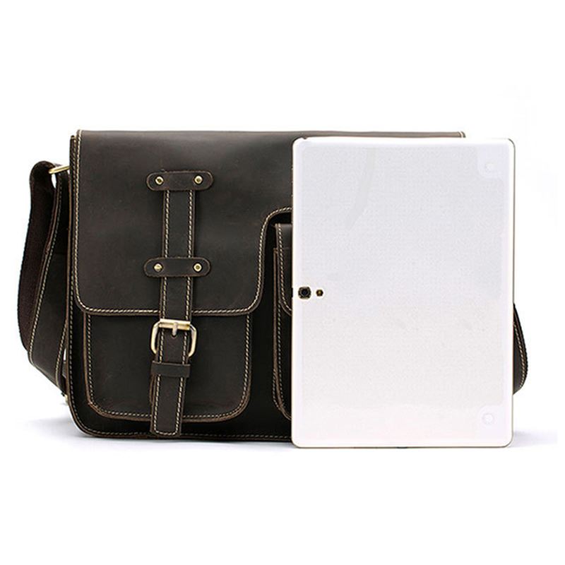 Mænd Ægte Læder Multifunktionel Minimalistisk Retro Skulder Crossbody Taske