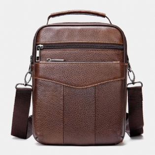 Mænd Ægte Læder Retro Business Lodret Håndtaske Crossbody Taske