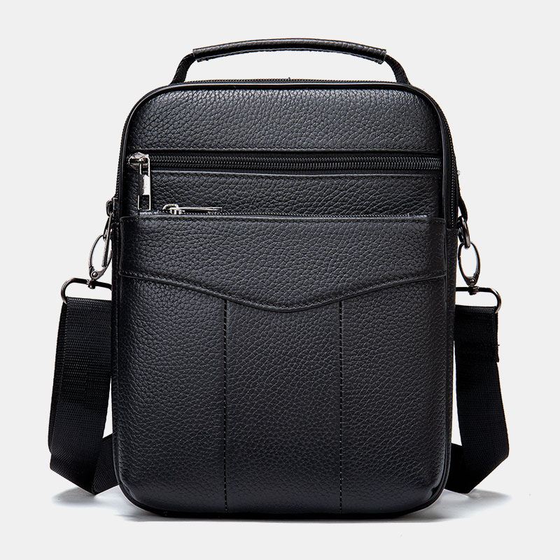 Mænd Ægte Læder Retro Business Lodret Håndtaske Crossbody Taske