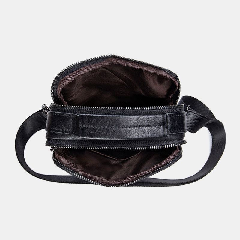 Mænd Ægte Læder Retro Business Small Koskind Læder Skuldertaske Crossbody Taske