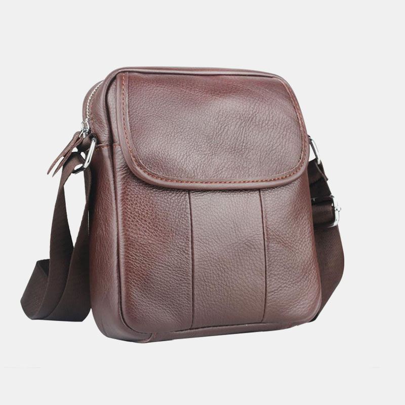 Mænd Ægte Læder Vandtæt Multifunktion Anti-theft Casual Crossbody Taske Skuldertaske