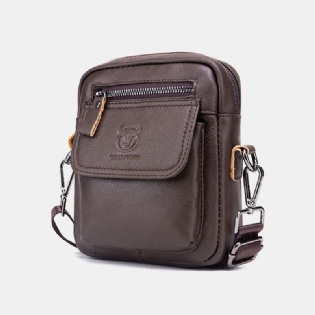 Mænd Ægte Læder Vandtæt Multifunktion Multi-lag Crossbody Taske Skuldertaske