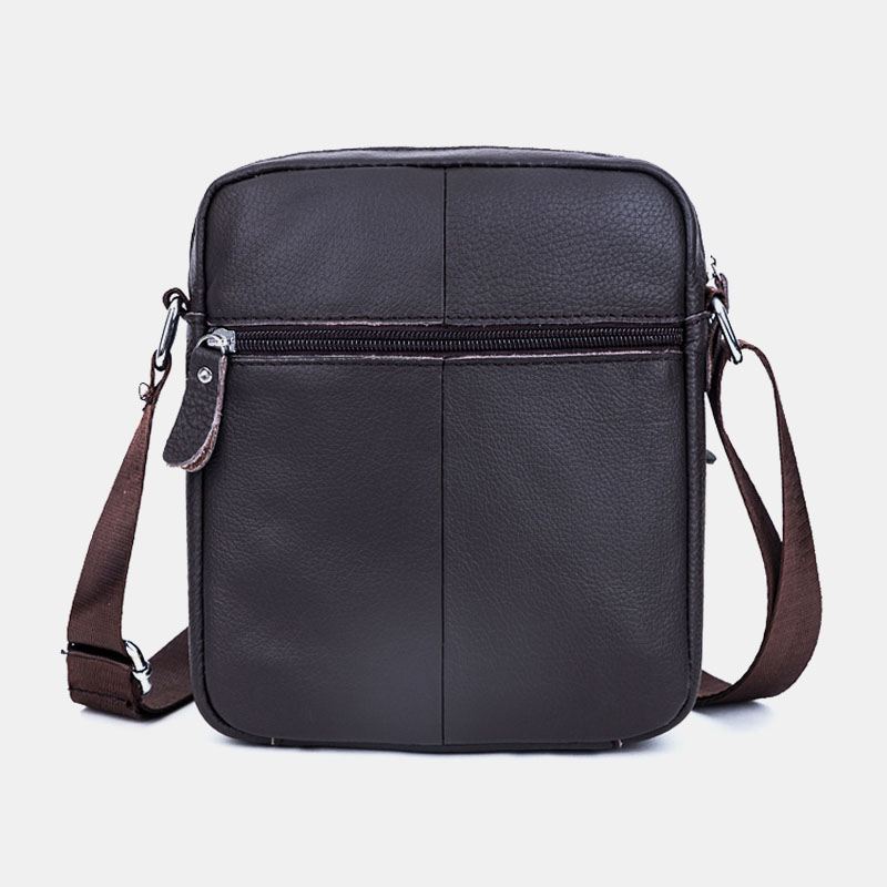 Mænd Ægte Lædervævet Vandtæt Multifunktions Multi-lags Crossbody-taske Skuldertaske