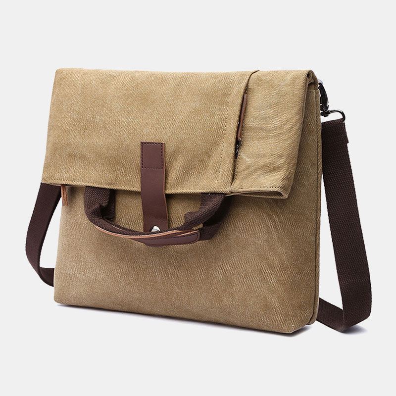 Mænd Canvas Anti-theft Vandafvisende Vintage Messenger Bag Skuldertaske Crossbody Bag Håndtaske