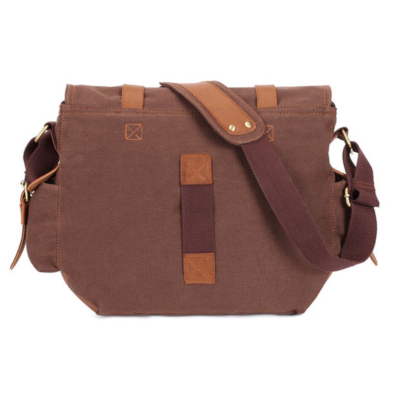 Mænd Canvas Microfibric Læder Casual Outdoor Messenger Skulder Crossbody Taske