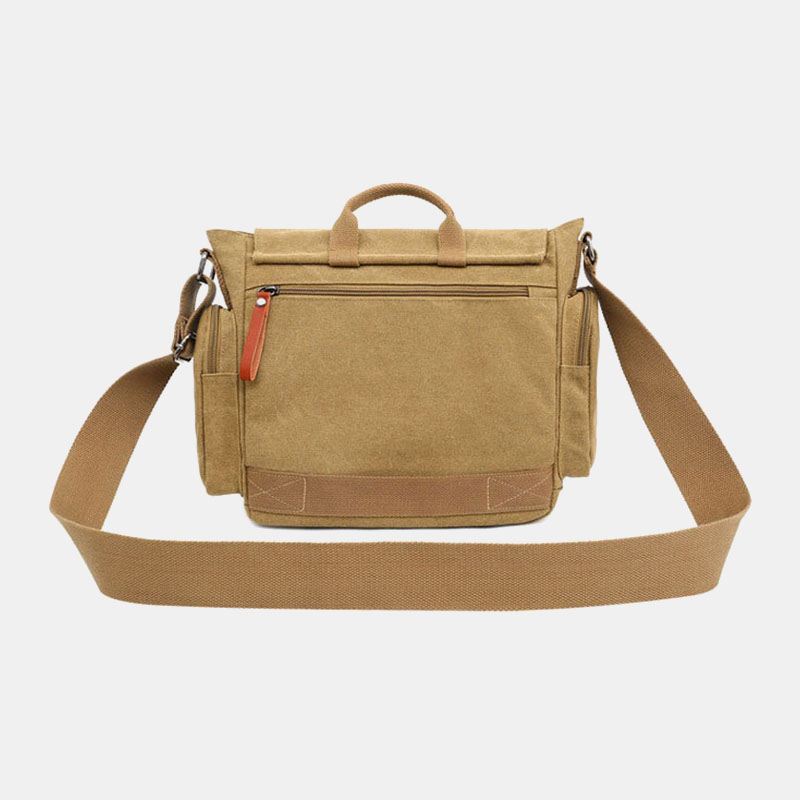 Mænd Canvas Multi-compartment Multi-pocket Casual Skuldertaske Messenger Bag Crossbody Tasker Håndtaske