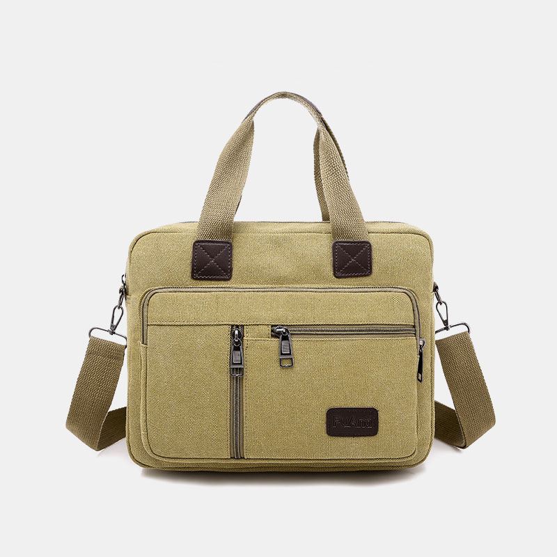 Mænd Canvas Multi-pocket Stor Kapacitet Anti-theft Crossbody Taske