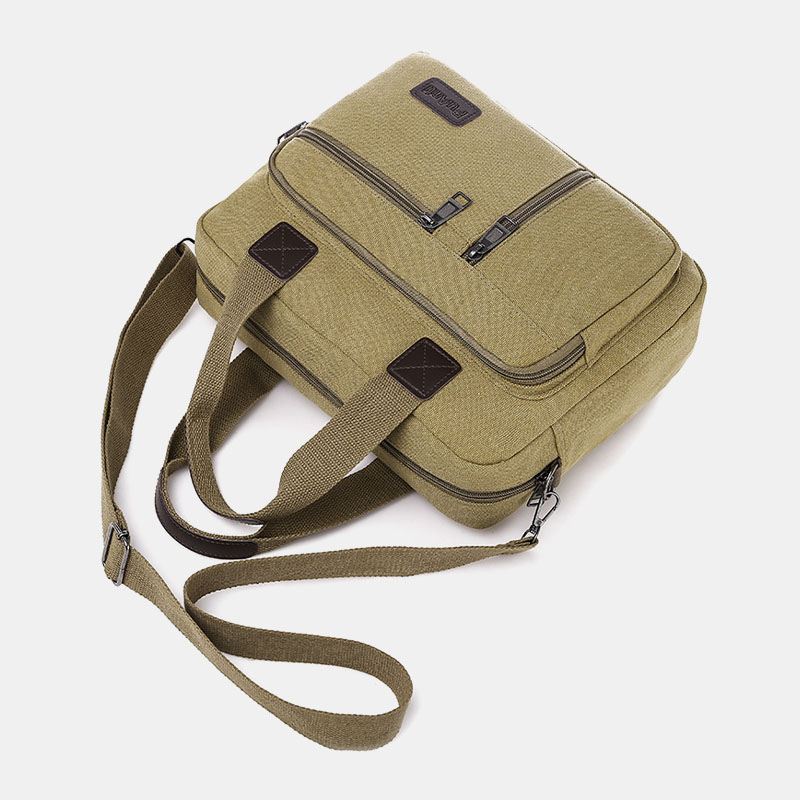 Mænd Canvas Multi-pocket Stor Kapacitet Anti-theft Crossbody Taske