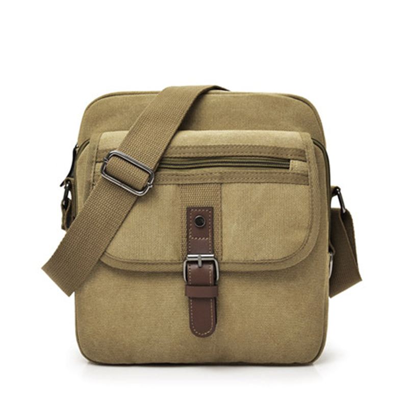 Mænd Canvas Multifunktionel Vintage Crossbody Taske Skuldertaske Casual Business Travel Pack