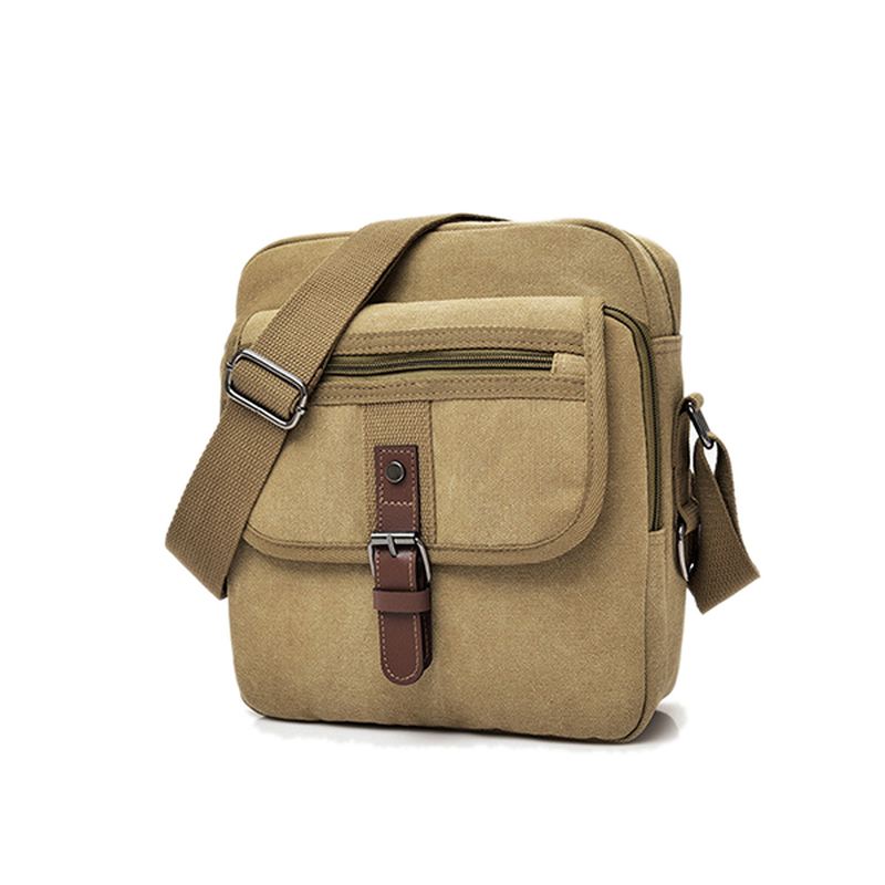 Mænd Canvas Multifunktionel Vintage Crossbody Taske Skuldertaske Casual Business Travel Pack