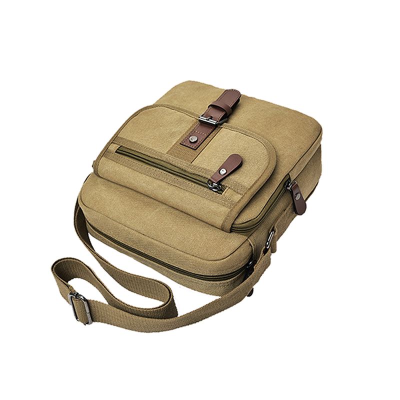 Mænd Canvas Multifunktionel Vintage Crossbody Taske Skuldertaske Casual Business Travel Pack