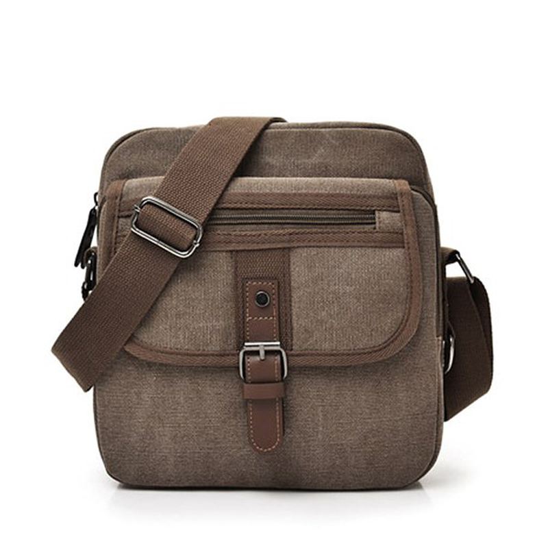 Mænd Canvas Multifunktionel Vintage Crossbody Taske Skuldertaske Casual Business Travel Pack