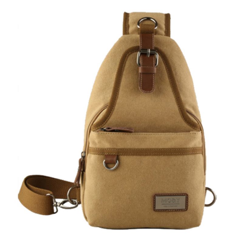 Mænd Canvas Retro Crossbody Bag Brysttaske Casual Outdoor Sports Skuldertaske