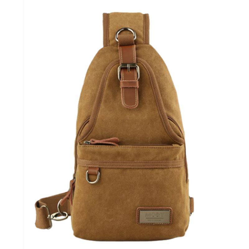 Mænd Canvas Retro Crossbody Bag Brysttaske Casual Outdoor Sports Skuldertaske