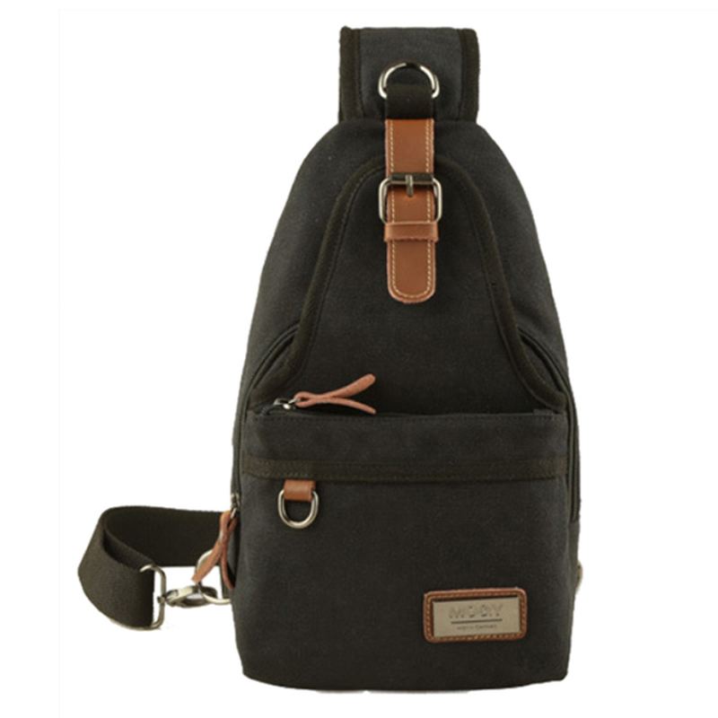 Mænd Canvas Retro Crossbody Bag Brysttaske Casual Outdoor Sports Skuldertaske