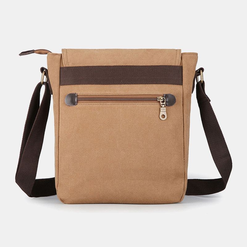 Mænd Canvas Retro Skuldertaske Med Stor Kapacitet Crossbody-taske