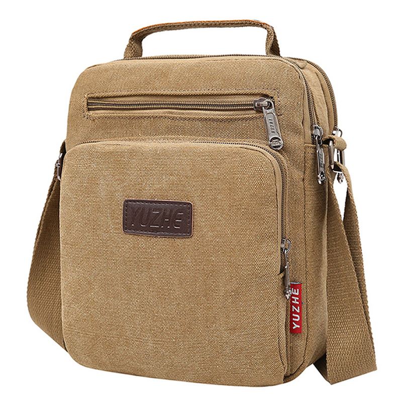 Mænd Canvas Sling Bag Messenger Bag Small Travel Crossbody Bag Fit 9.7-tommer Ipad