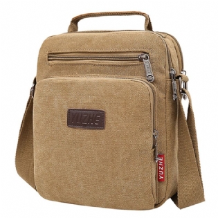 Mænd Canvas Sling Bag Messenger Bag Small Travel Crossbody Bag Fit 9.7-tommer Ipad