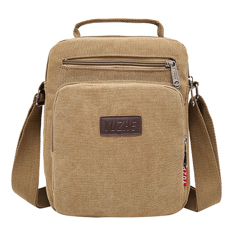 Mænd Canvas Sling Bag Messenger Bag Small Travel Crossbody Bag Fit 9.7-tommer Ipad