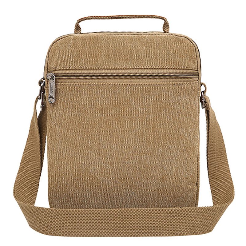 Mænd Canvas Sling Bag Messenger Bag Small Travel Crossbody Bag Fit 9.7-tommer Ipad