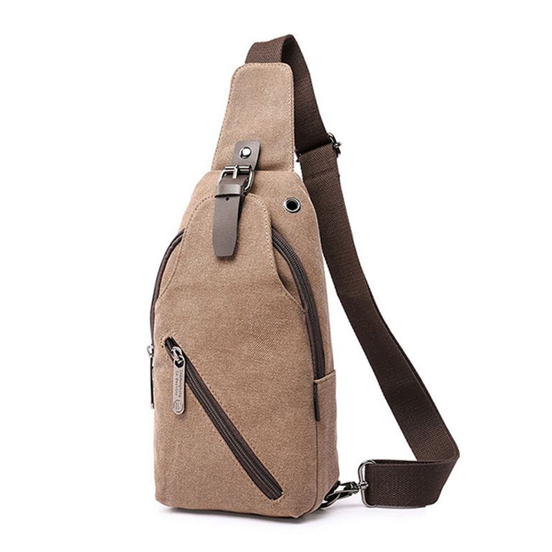 Mænd Canvas Sling Bag Udendørs Sport Casual Chest Pack Crossbody Swagger Bag